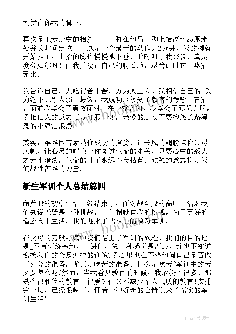 2023年新生军训个人总结 新生军训个人心得体会(优质7篇)