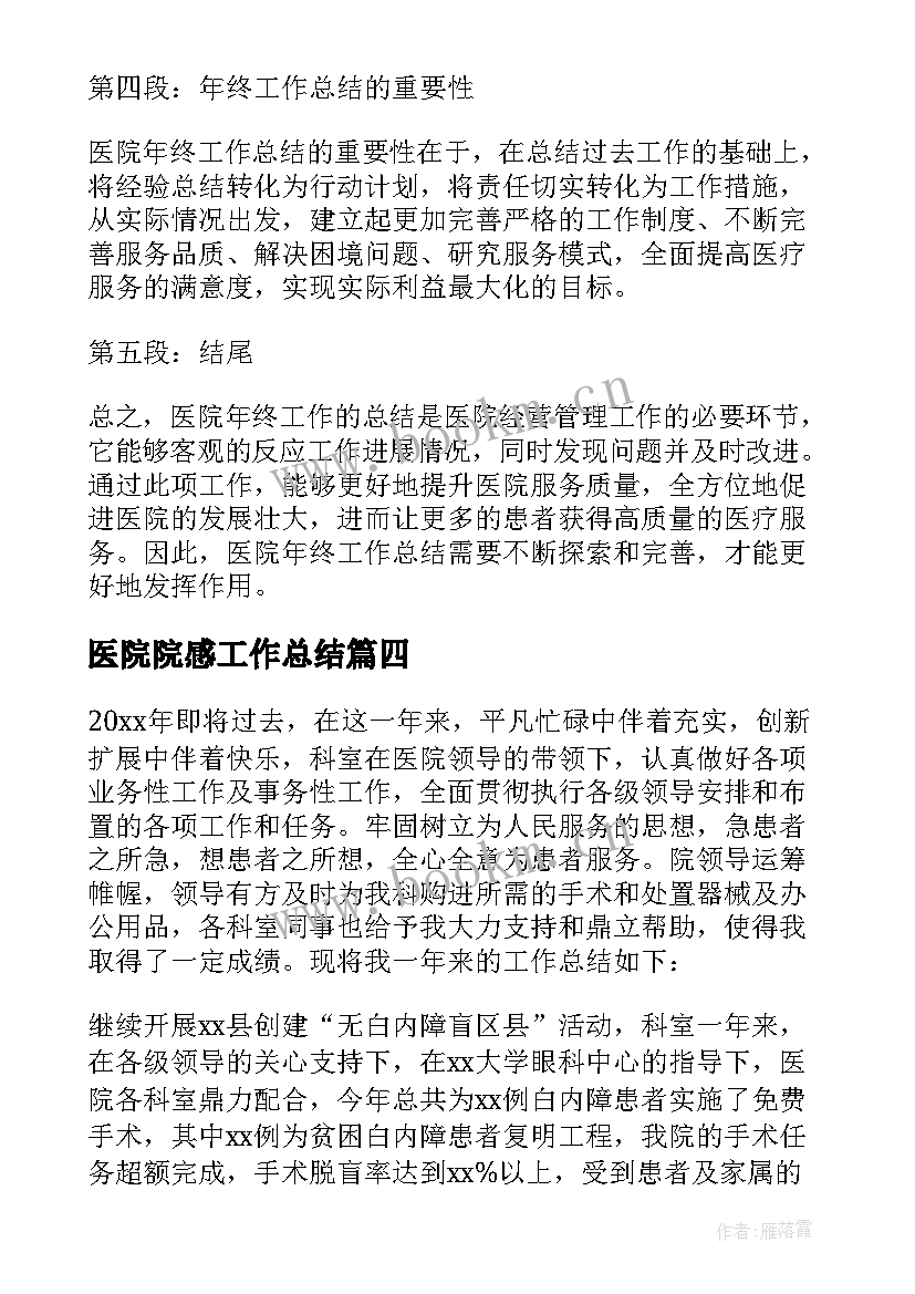 最新医院院感工作总结(优质6篇)