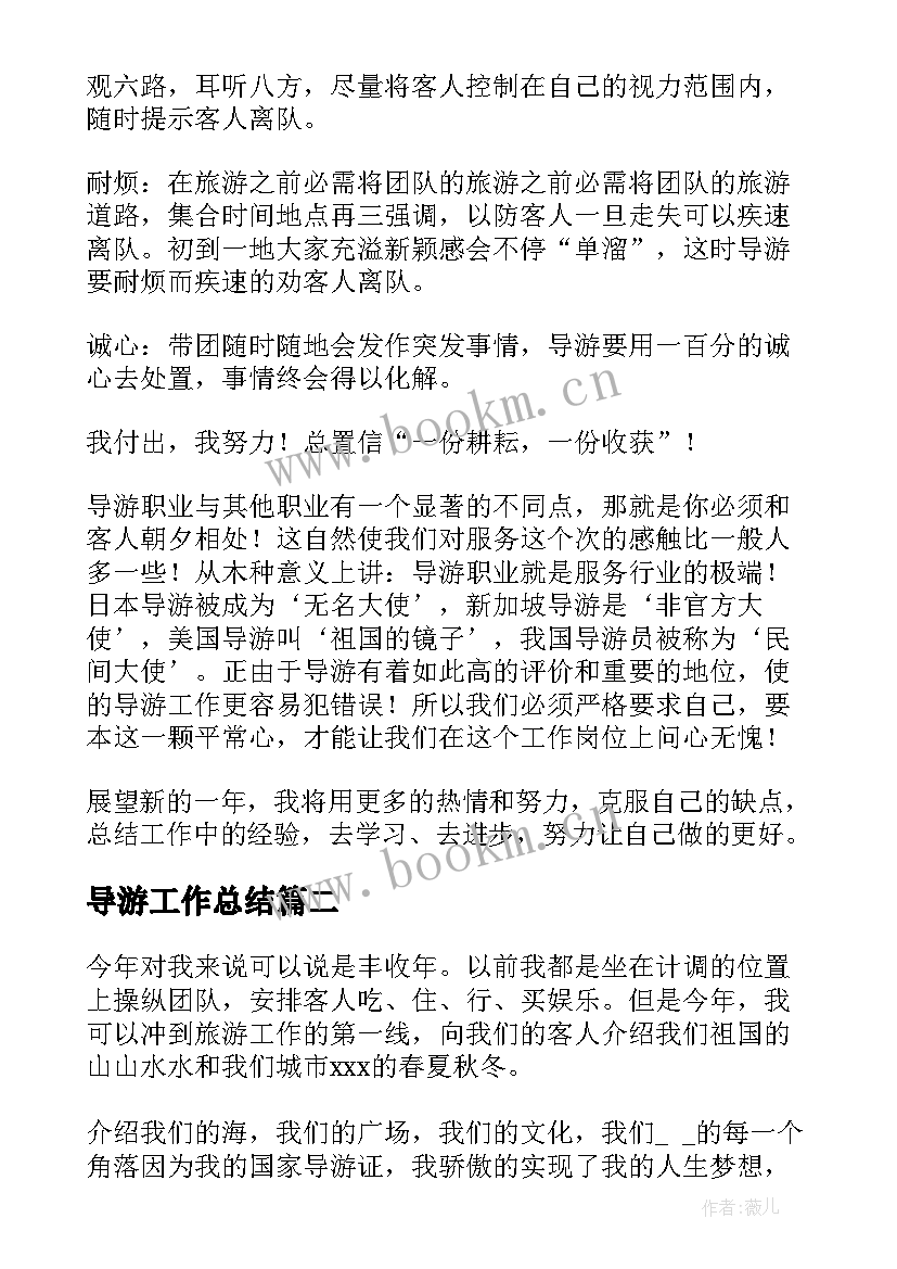 2023年导游工作总结(大全10篇)