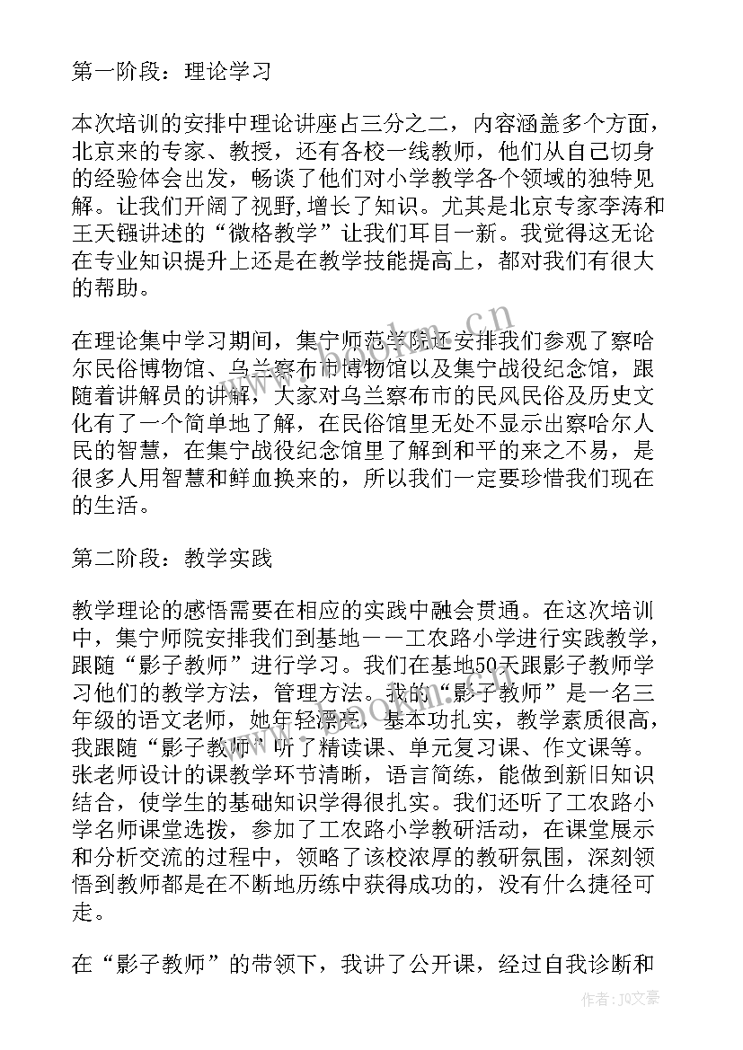 最新国培小学班主任培训心得体会 小学教师国培研修培训心得(大全5篇)