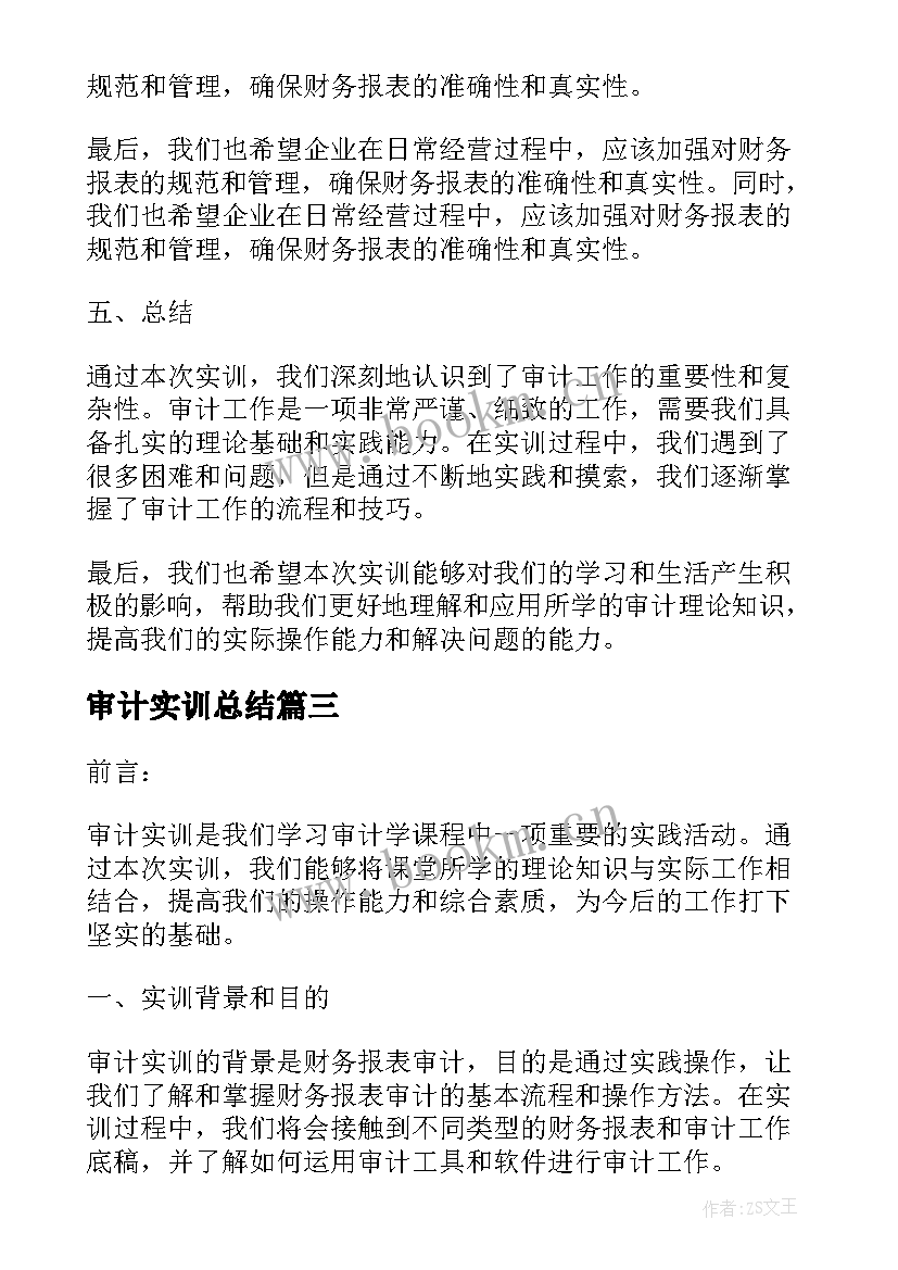 2023年审计实训总结 审计实训报告总结(优秀10篇)