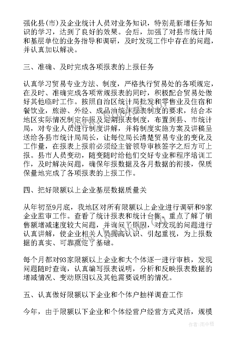 最新统计年终总结个人(通用5篇)