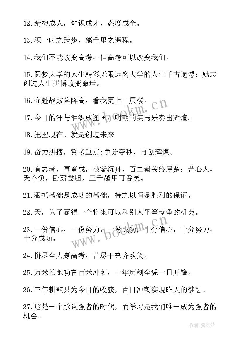 冲刺高考激励语 冲刺高考的励志语录(优质6篇)