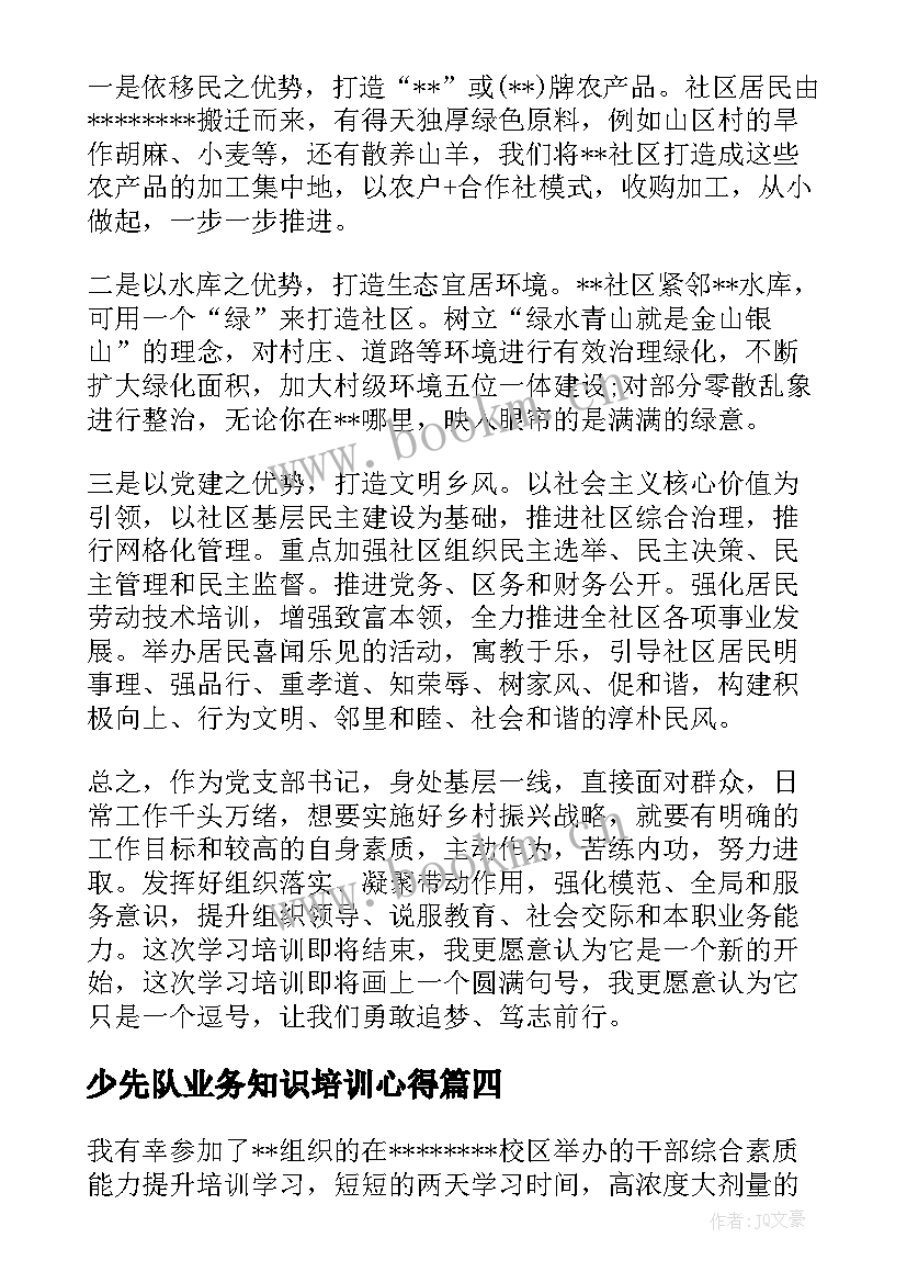 2023年少先队业务知识培训心得(精选5篇)