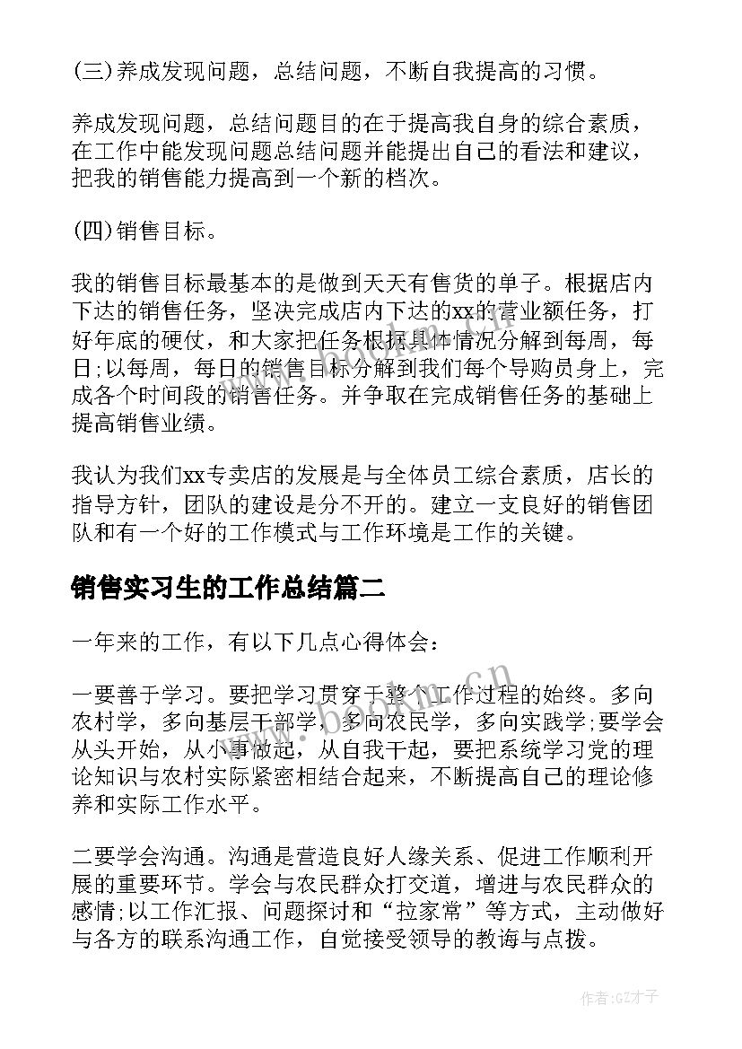 2023年销售实习生的工作总结(汇总9篇)