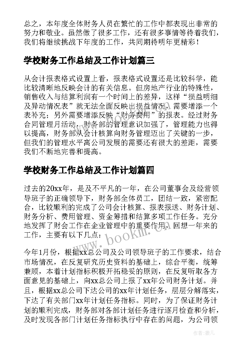 最新学校财务工作总结及工作计划 财务个人年终工作总结(大全9篇)