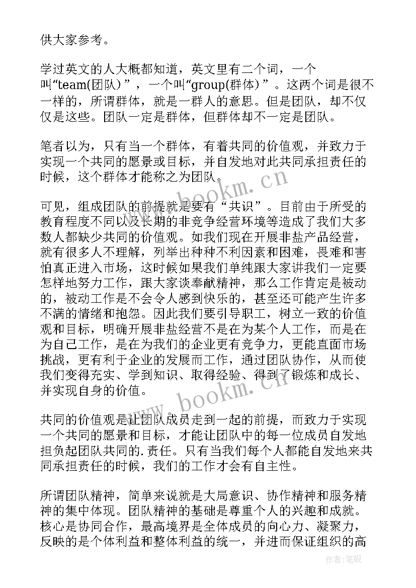 2023年团队拓展讲话 实训心得体会团队(模板9篇)