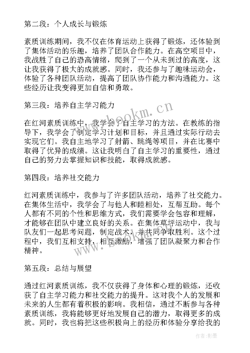 素质训练心得体会(优质6篇)