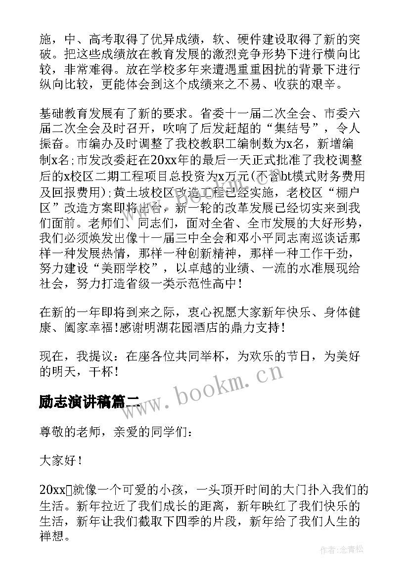 励志演讲稿 迎新春励志演讲稿(实用5篇)