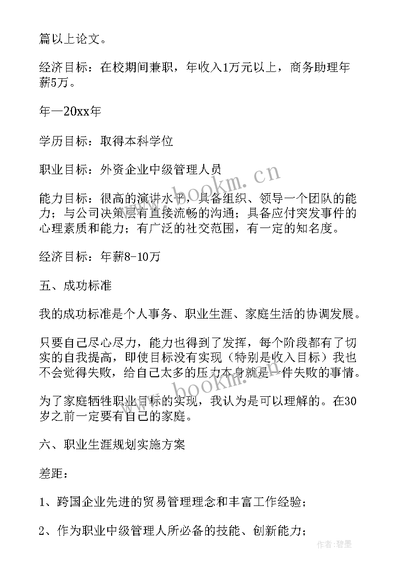 大学生个人学业生涯规划制定规划明确目标(实用10篇)