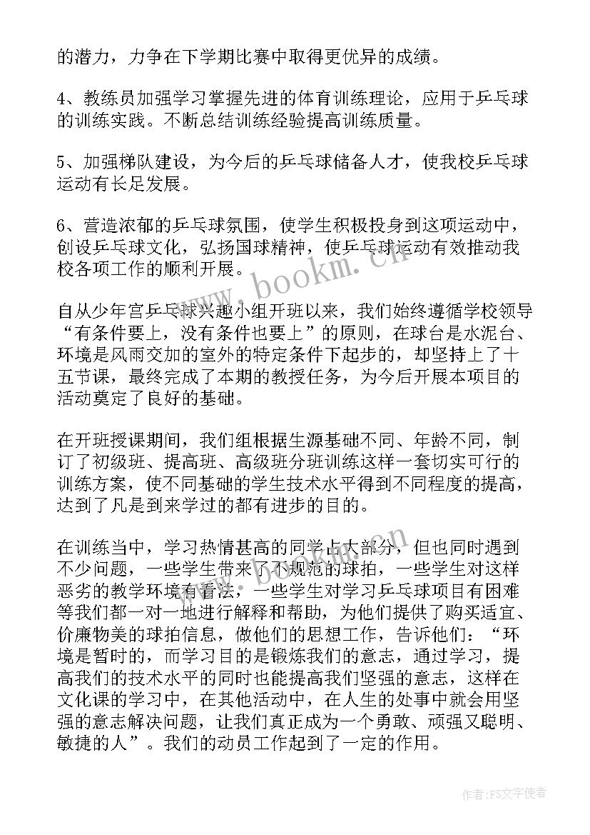 2023年少年宫手工兴趣小组活动总结与反思 少年宫乒乓球兴趣小组活动总结(优质6篇)