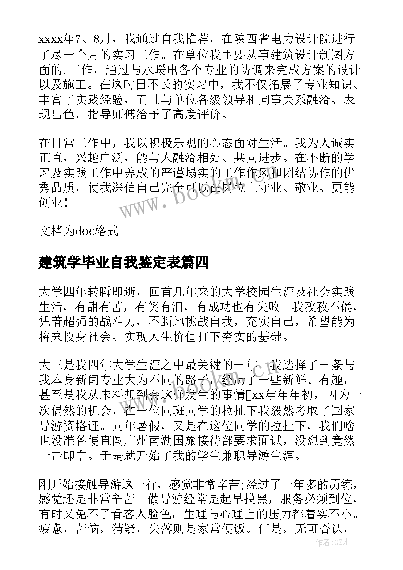 2023年建筑学毕业自我鉴定表 建筑学自我鉴定(通用5篇)