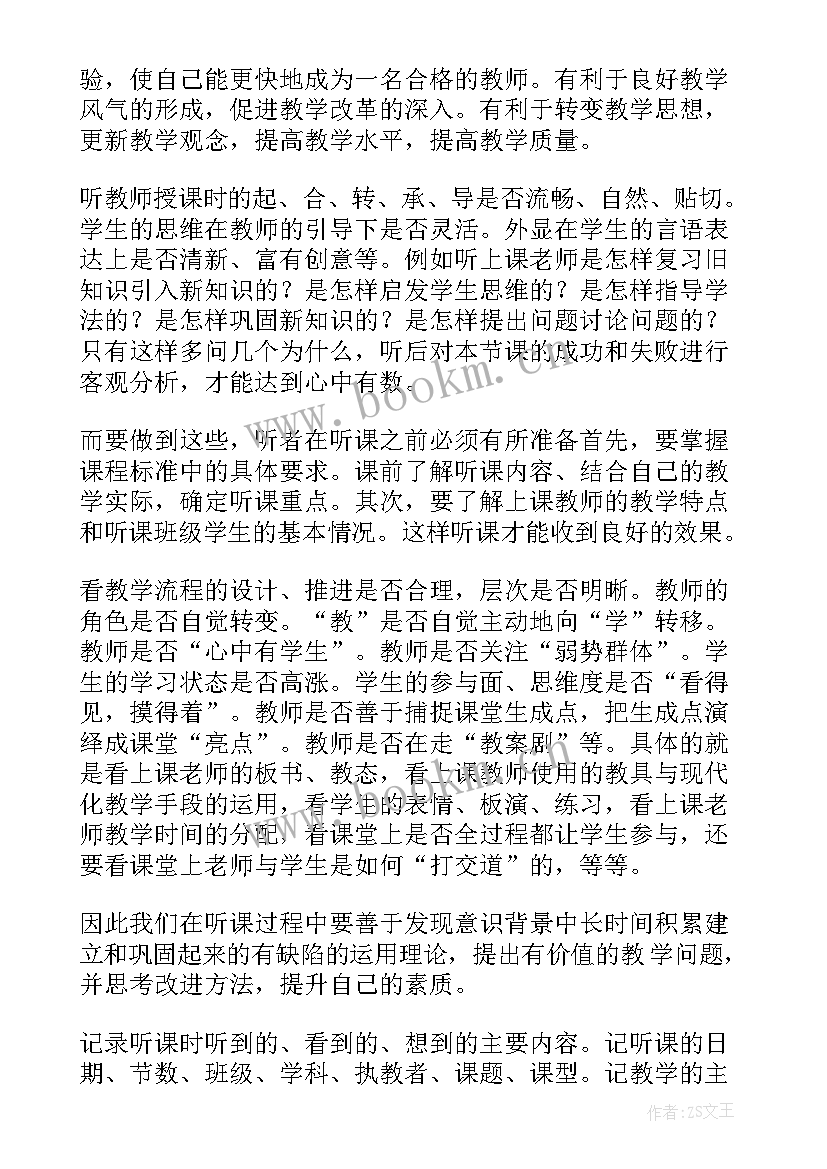 2023年专业教师听课的心得体会(通用5篇)