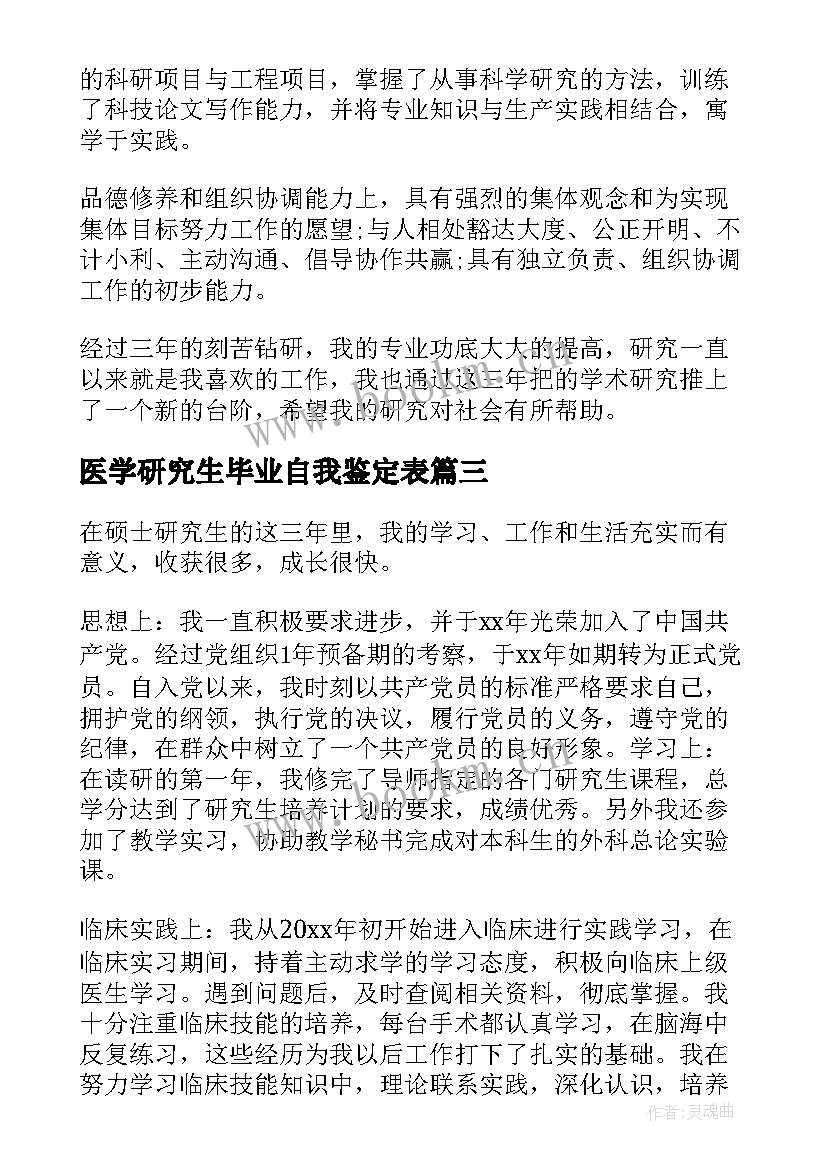 最新医学研究生毕业自我鉴定表 医学毕业研究生自我鉴定(大全5篇)