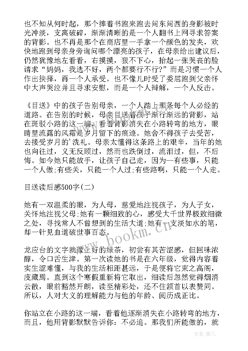 目送读后感演讲稿(精选5篇)