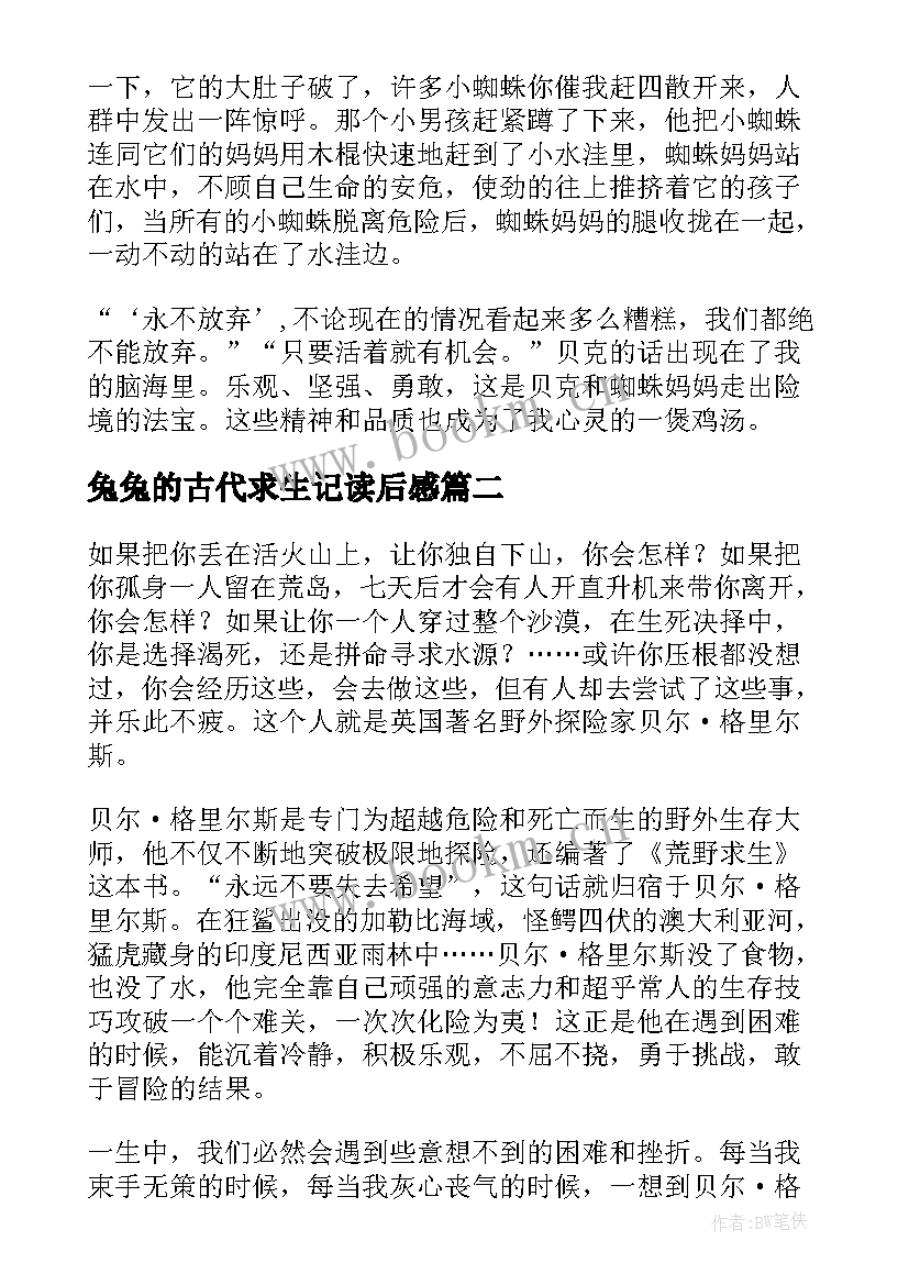 2023年兔兔的古代求生记读后感(精选10篇)