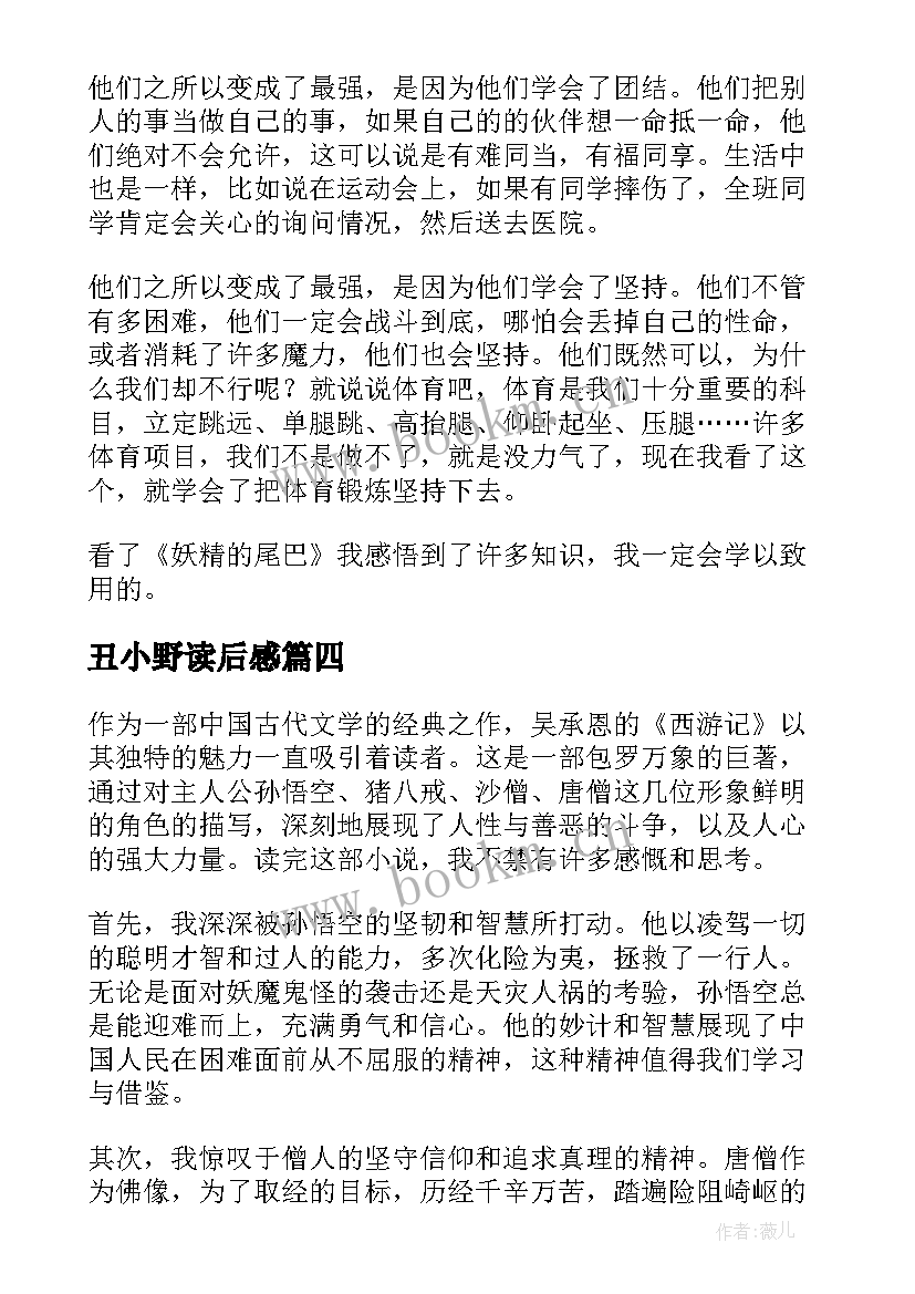 2023年丑小野读后感(优质9篇)