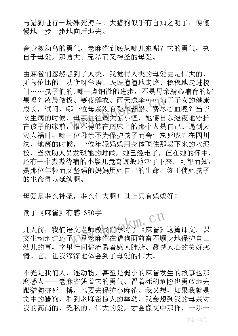 2023年玛蒂娜和小麻雀读后感 小麻雀读后感(模板6篇)