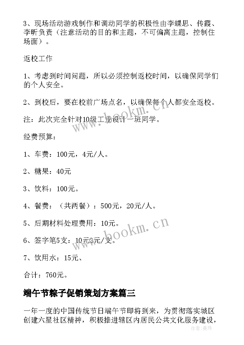 端午节粽子促销策划方案 端午节粽子促销活动策划方案(优质5篇)