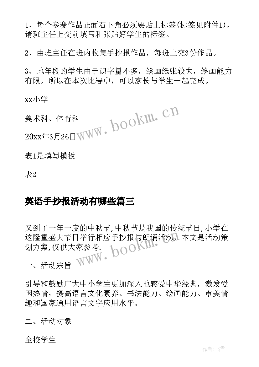 2023年英语手抄报活动有哪些(汇总5篇)