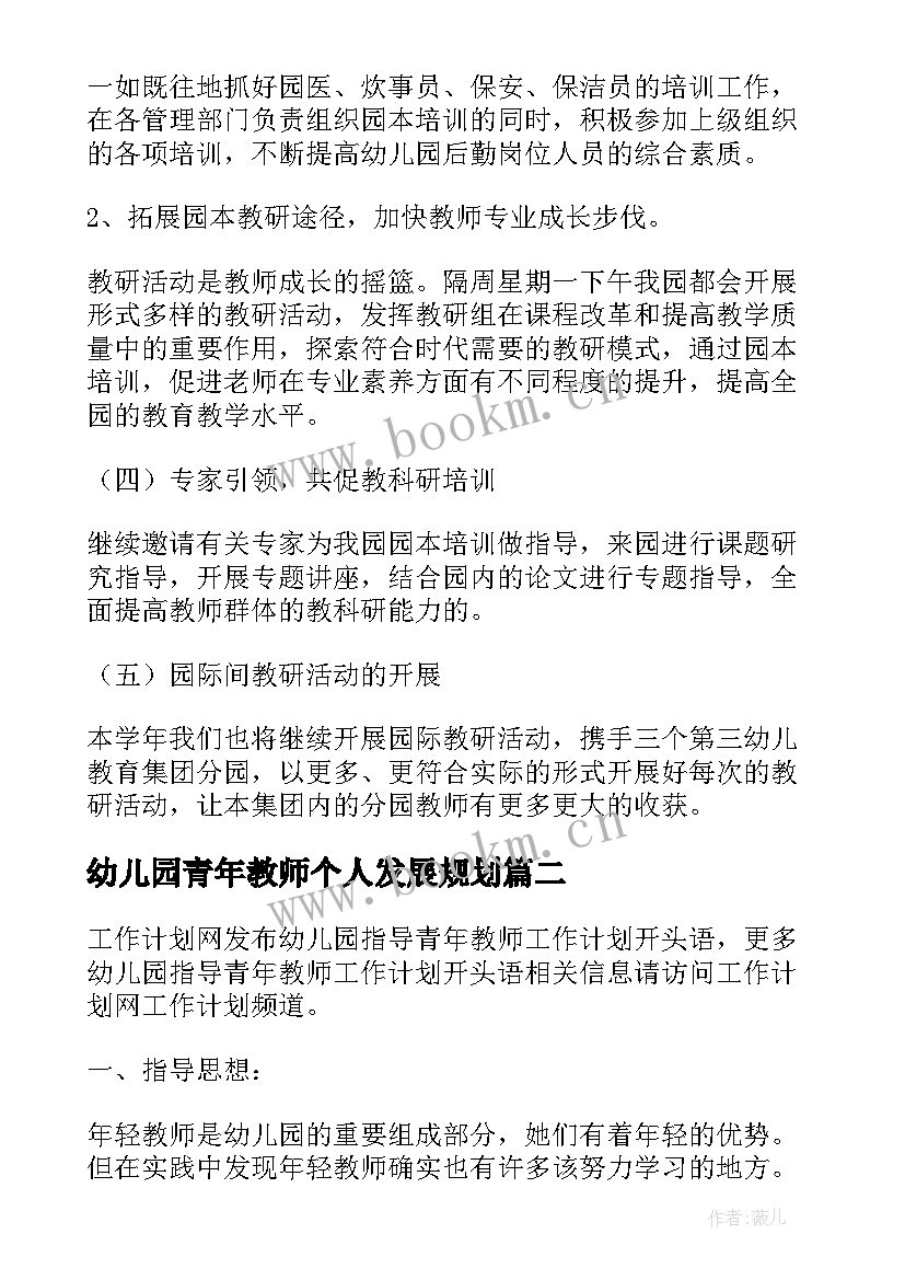 最新幼儿园青年教师个人发展规划 幼儿园骨干教师帮扶青年教师计划(汇总5篇)