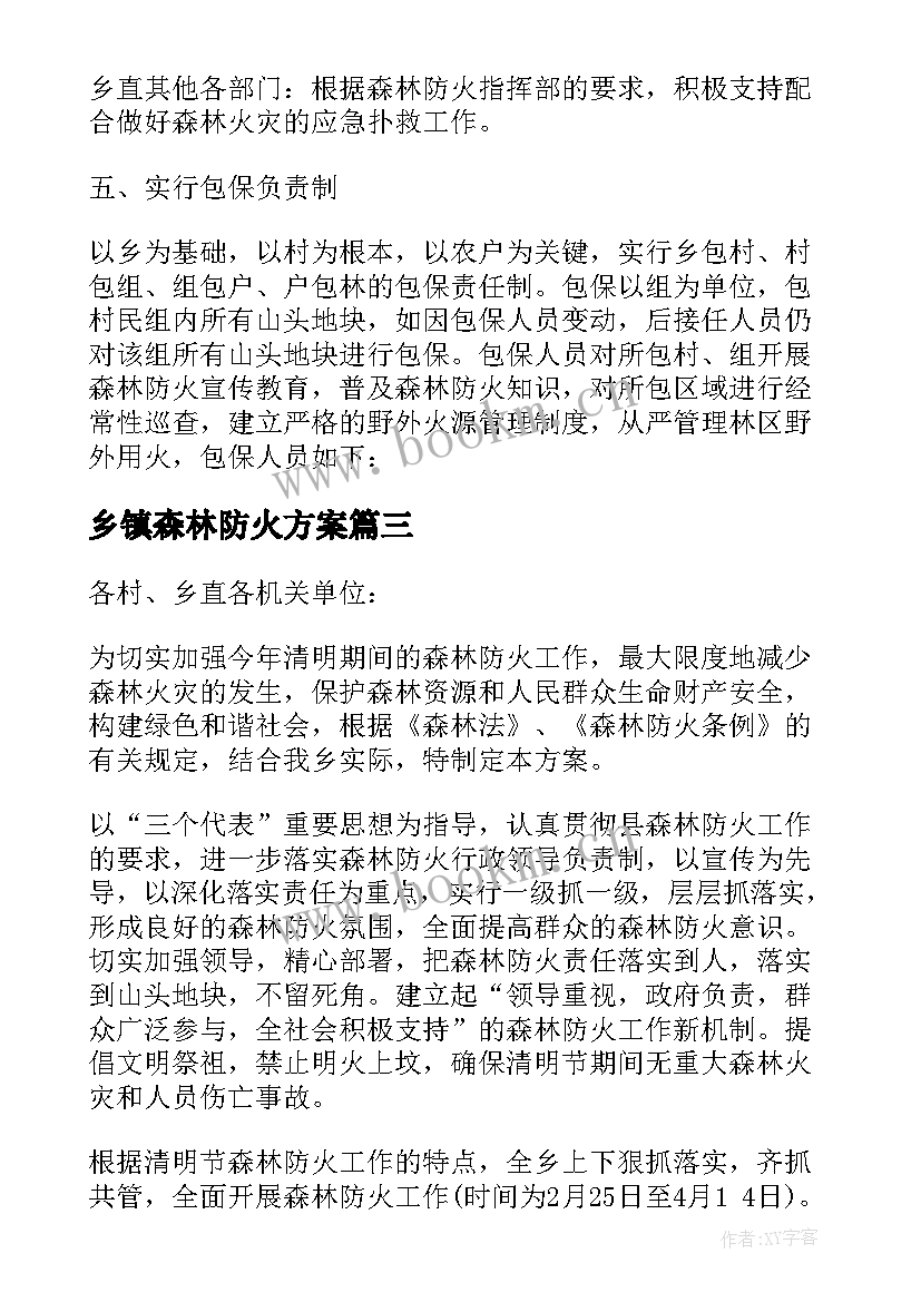 最新乡镇森林防火方案 乡镇森林防火工作方案(汇总5篇)