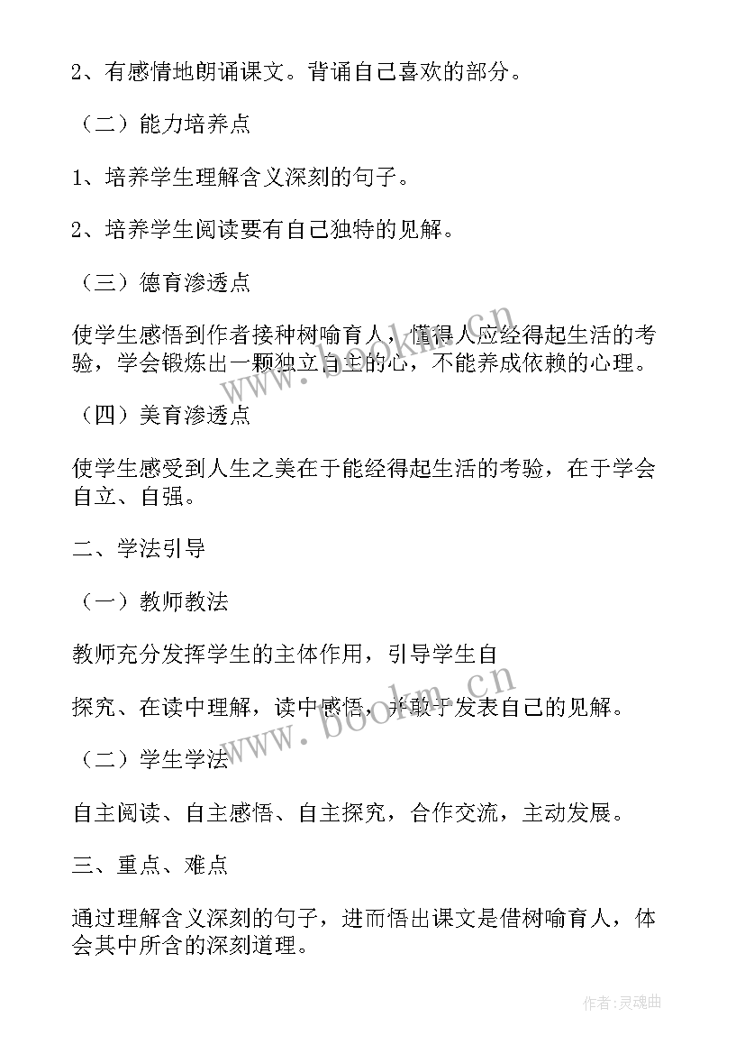 赏桃花心情说说 课文桃花心木的教学设计方案(精选5篇)