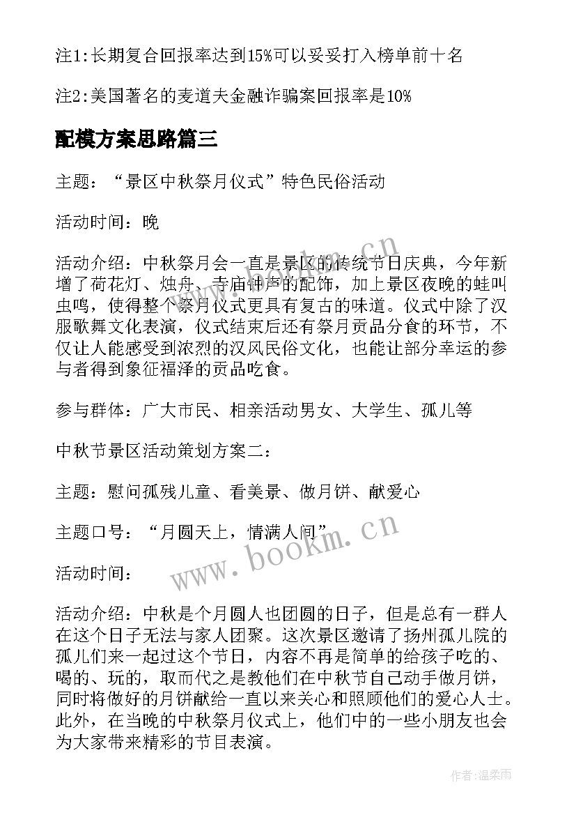 2023年配模方案思路 旅游营销人员配置方案(汇总5篇)