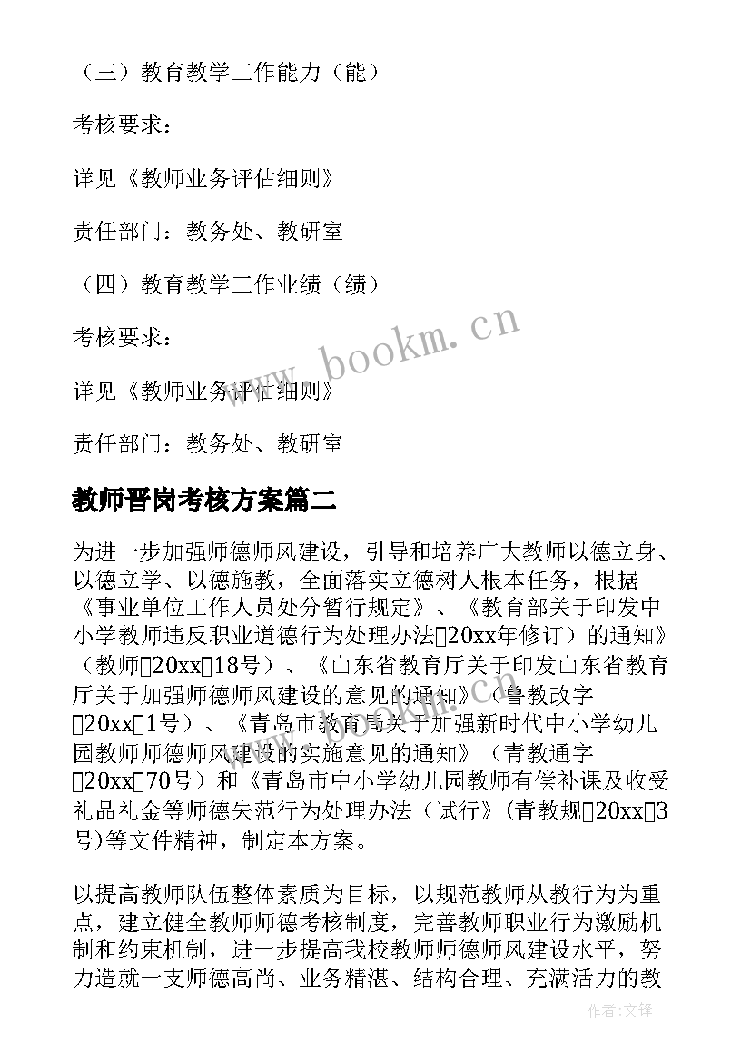 2023年教师晋岗考核方案(精选8篇)