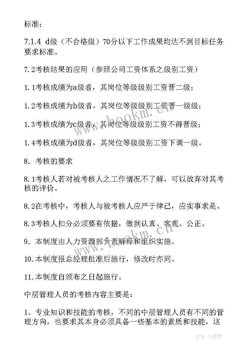 2023年中层管理人员考核方案 中层管理人员考核报告(优秀5篇)