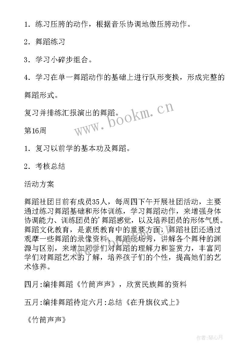 舞蹈社团活动方案(优秀5篇)