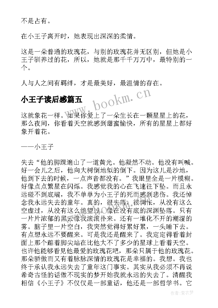 2023年小王子读后感(通用7篇)