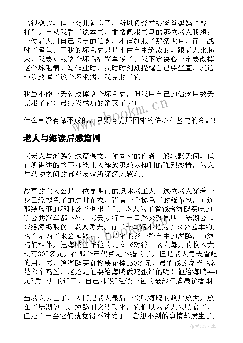 最新老人与海读后感(精选10篇)