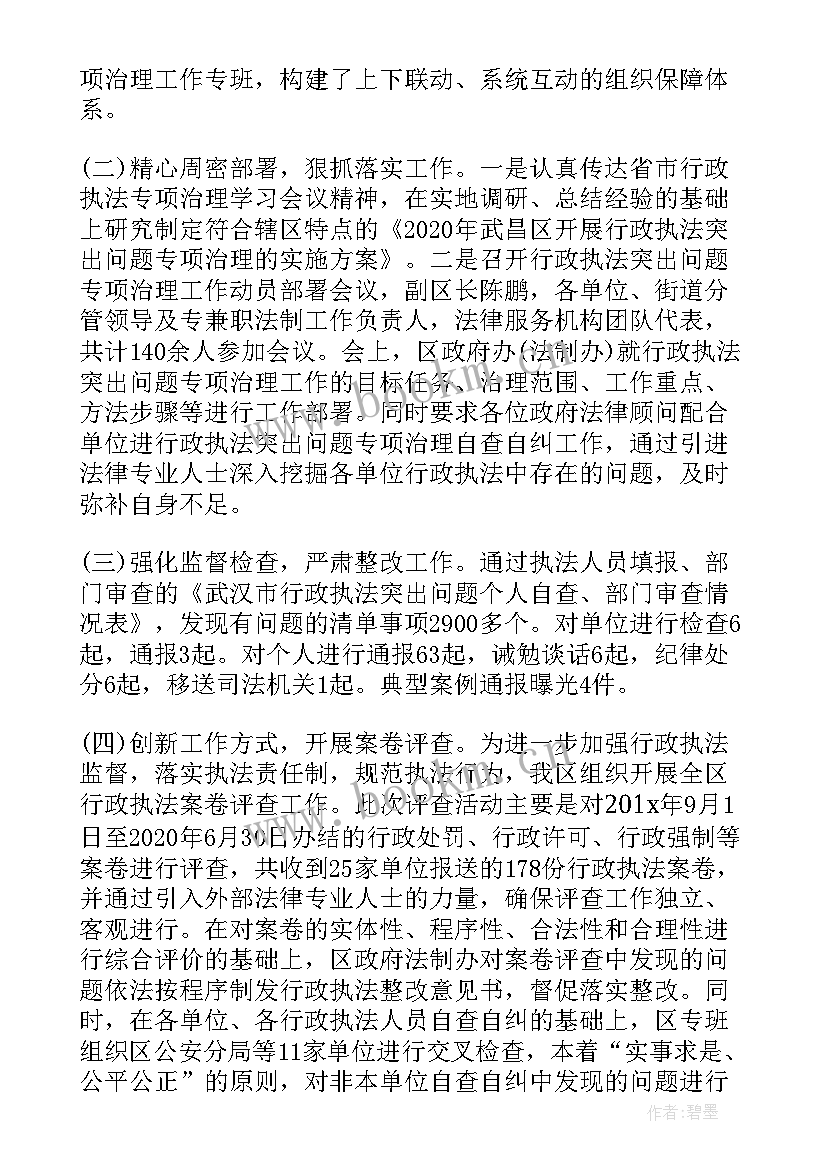 最新行政执法乱象专项工作总结报告(实用5篇)