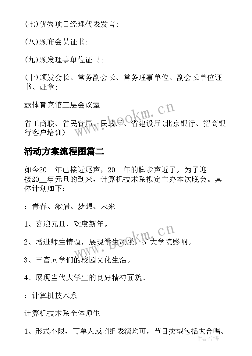 最新活动方案流程图 年会活动流程策划方案(优质8篇)