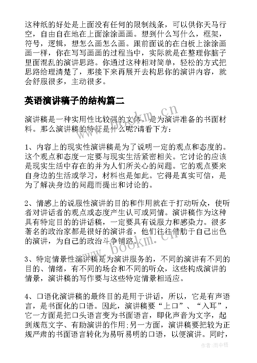 最新英语演讲稿子的结构 如何搭建演讲稿的结构(实用5篇)