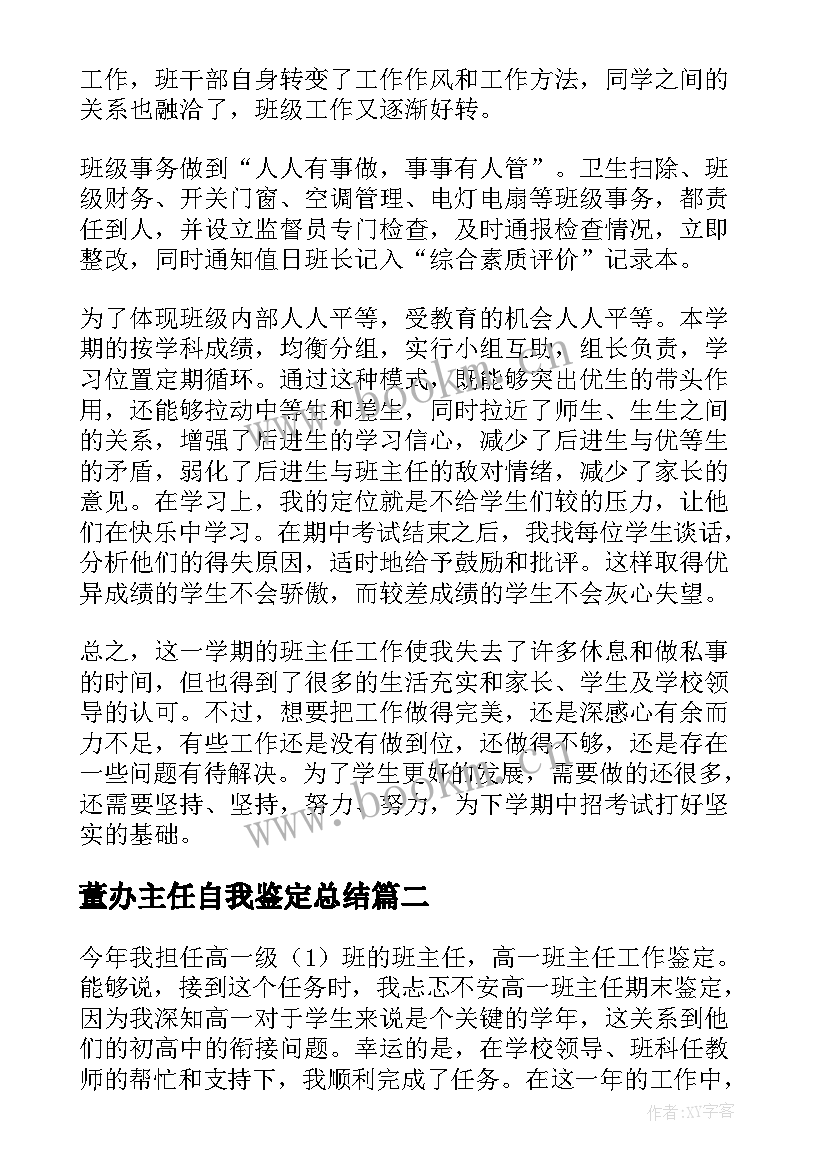 2023年董办主任自我鉴定总结(模板5篇)