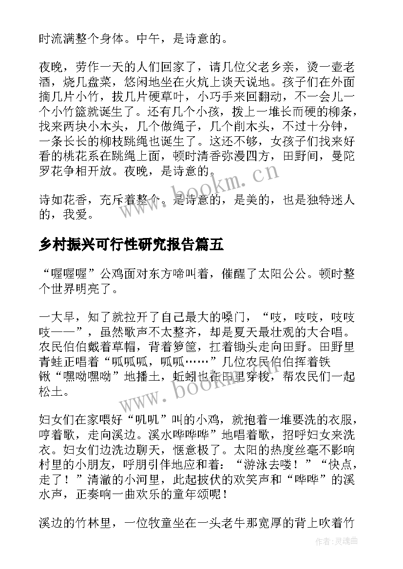 乡村振兴可行性研究报告(实用8篇)