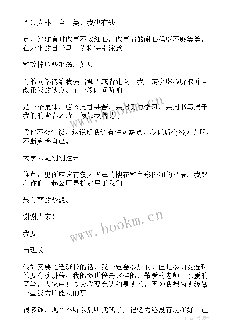 2023年二年级当班长发言稿(汇总9篇)