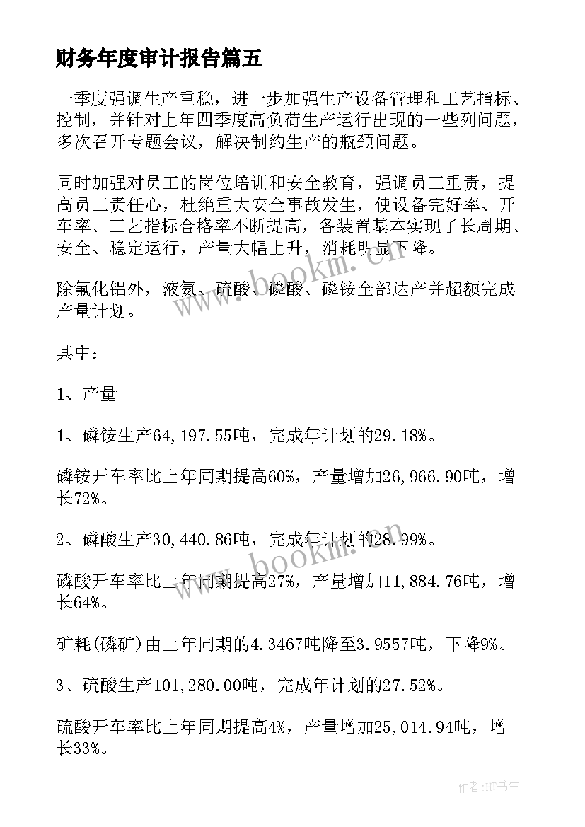 财务年度审计报告(实用5篇)