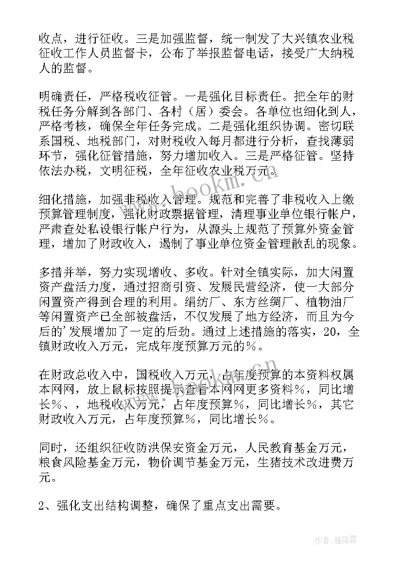 财税所出纳工作总结 镇财税工作总结报告(优质10篇)