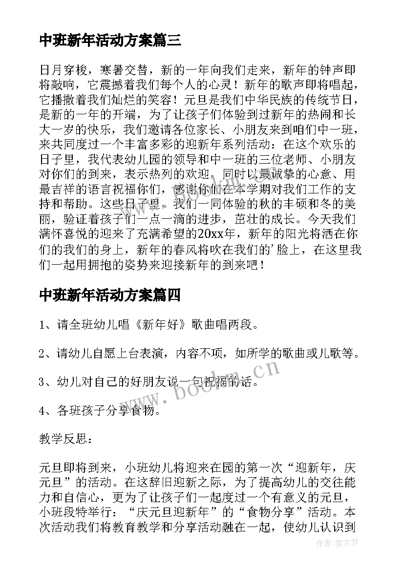 中班新年活动方案(通用5篇)