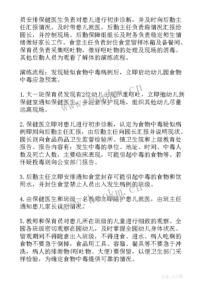 2023年食品安全应急处置方案幼儿园(实用5篇)