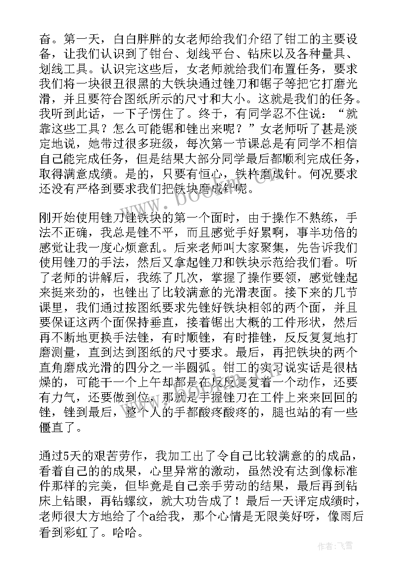 2023年金工实训自我鉴定(精选5篇)