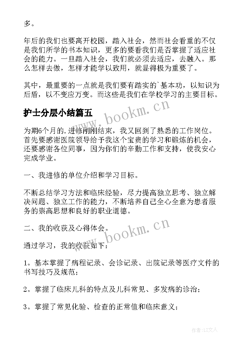 2023年护士分层小结(精选10篇)