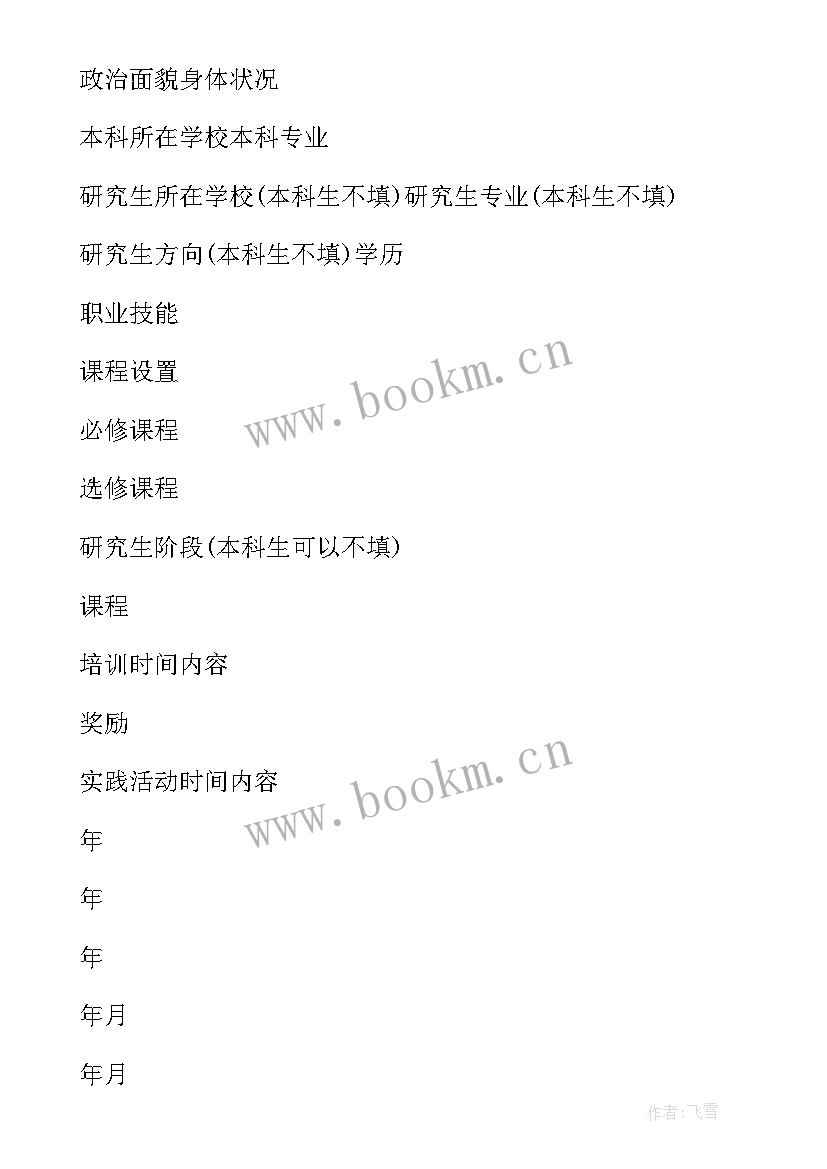 曹可凡出生年月日 简历表自我鉴定(汇总5篇)