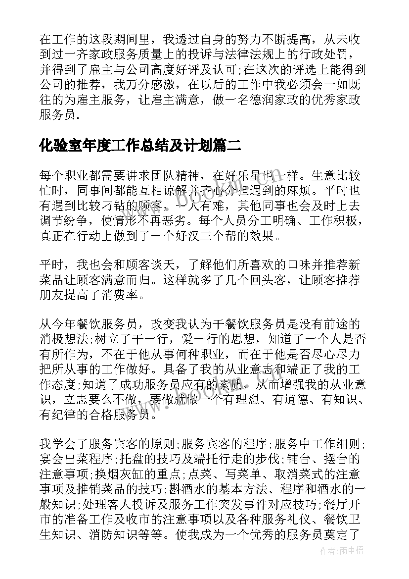 2023年化验室年度工作总结及计划(优质10篇)