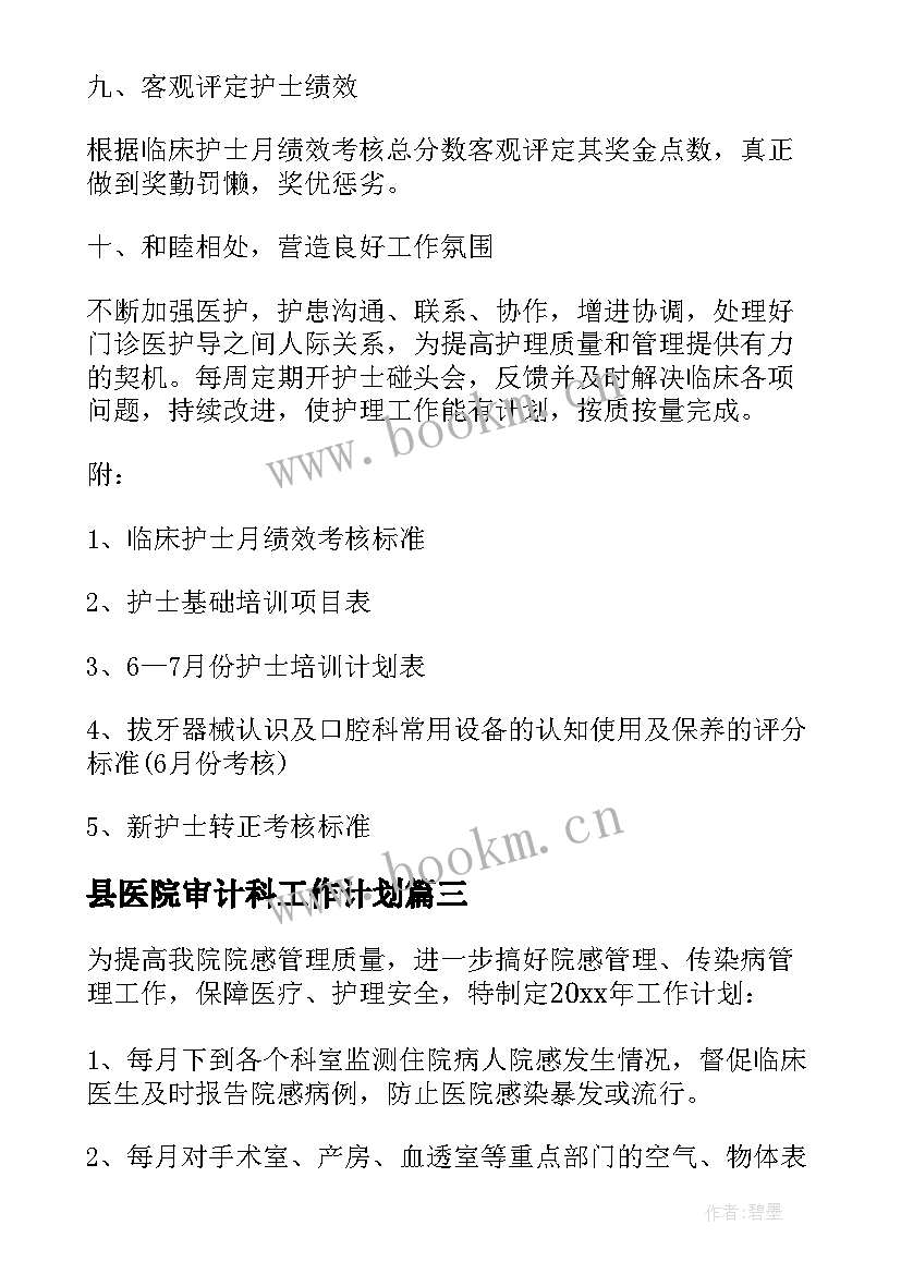 县医院审计科工作计划(优秀5篇)