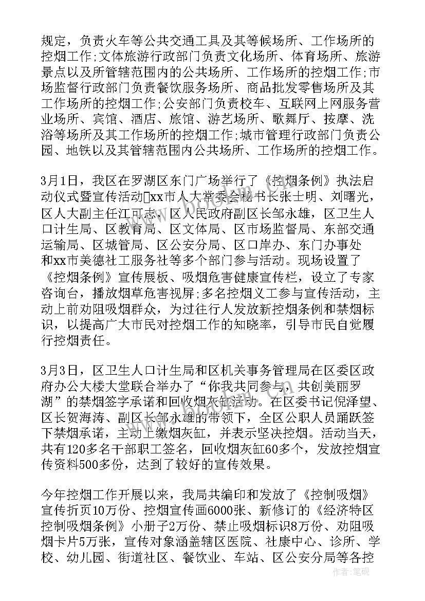 2023年医院控烟年度工作总结(模板5篇)