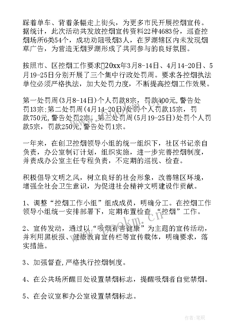 2023年医院控烟年度工作总结(模板5篇)